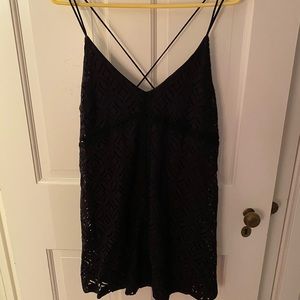 Black, cross strap dress